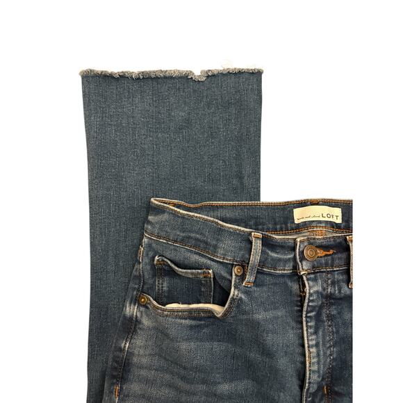 Ann Taylor Loft Kick Crop Raw Hem Jeans 30/10 - Picture 5 of 8